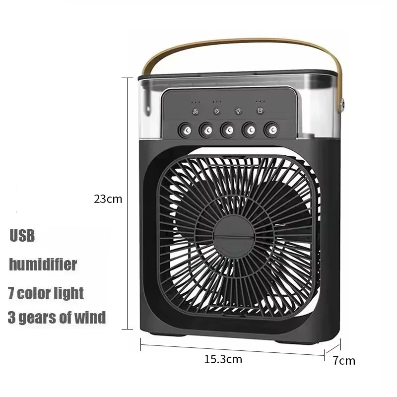 New 3 in 1 Fan Air Conditioner Household Mini Air Cooler LED Night Light Portable Humidifier Air Adjustment Fan Office Home Fan