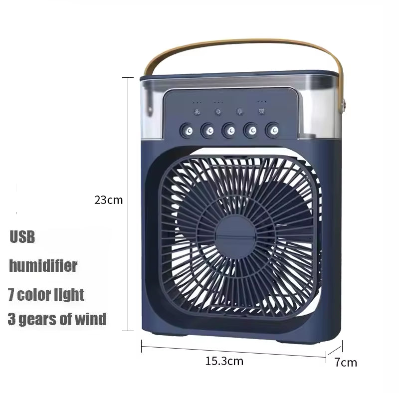 New 3 in 1 Fan Air Conditioner Household Mini Air Cooler LED Night Light Portable Humidifier Air Adjustment Fan Office Home Fan