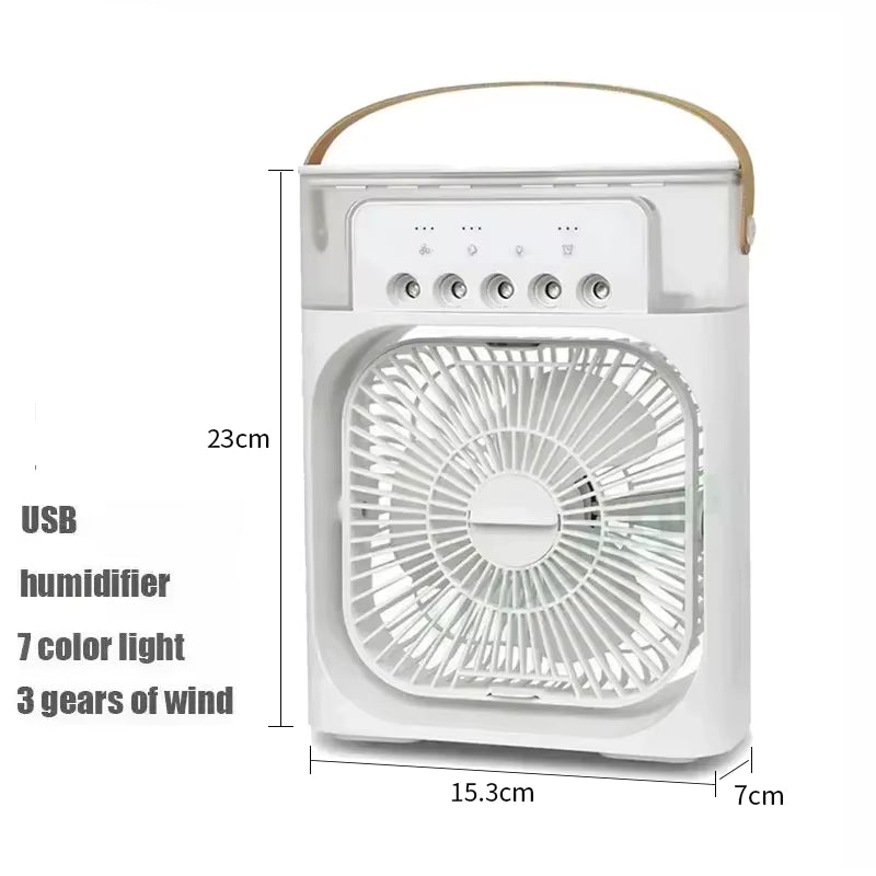 New 3 in 1 Fan Air Conditioner Household Mini Air Cooler LED Night Light Portable Humidifier Air Adjustment Fan Office Home Fan